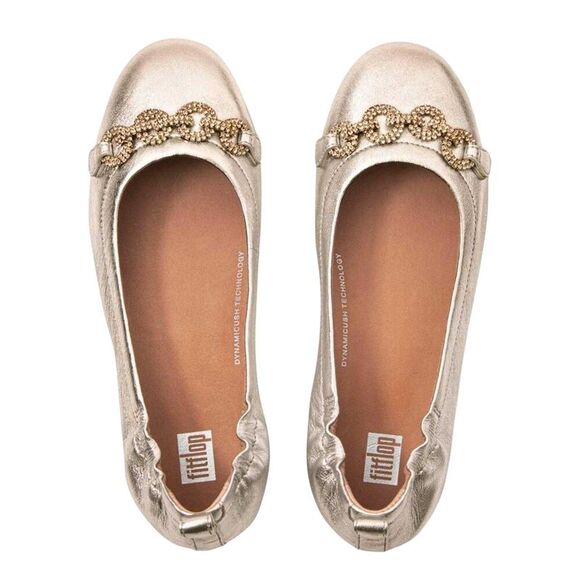 Fit Flop Womens/Ladies Allegro Sparkle Ballerina Flats / Gold - Picture 3 of 4
